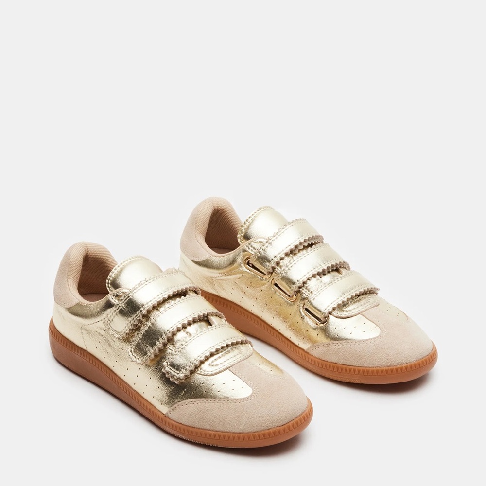 Steve Madden Momentum Gold Sneakers NIB